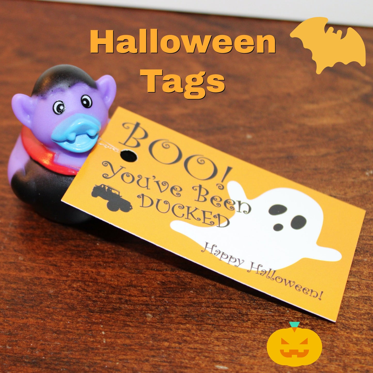 Halloween Theme "Boo" Duck Tags