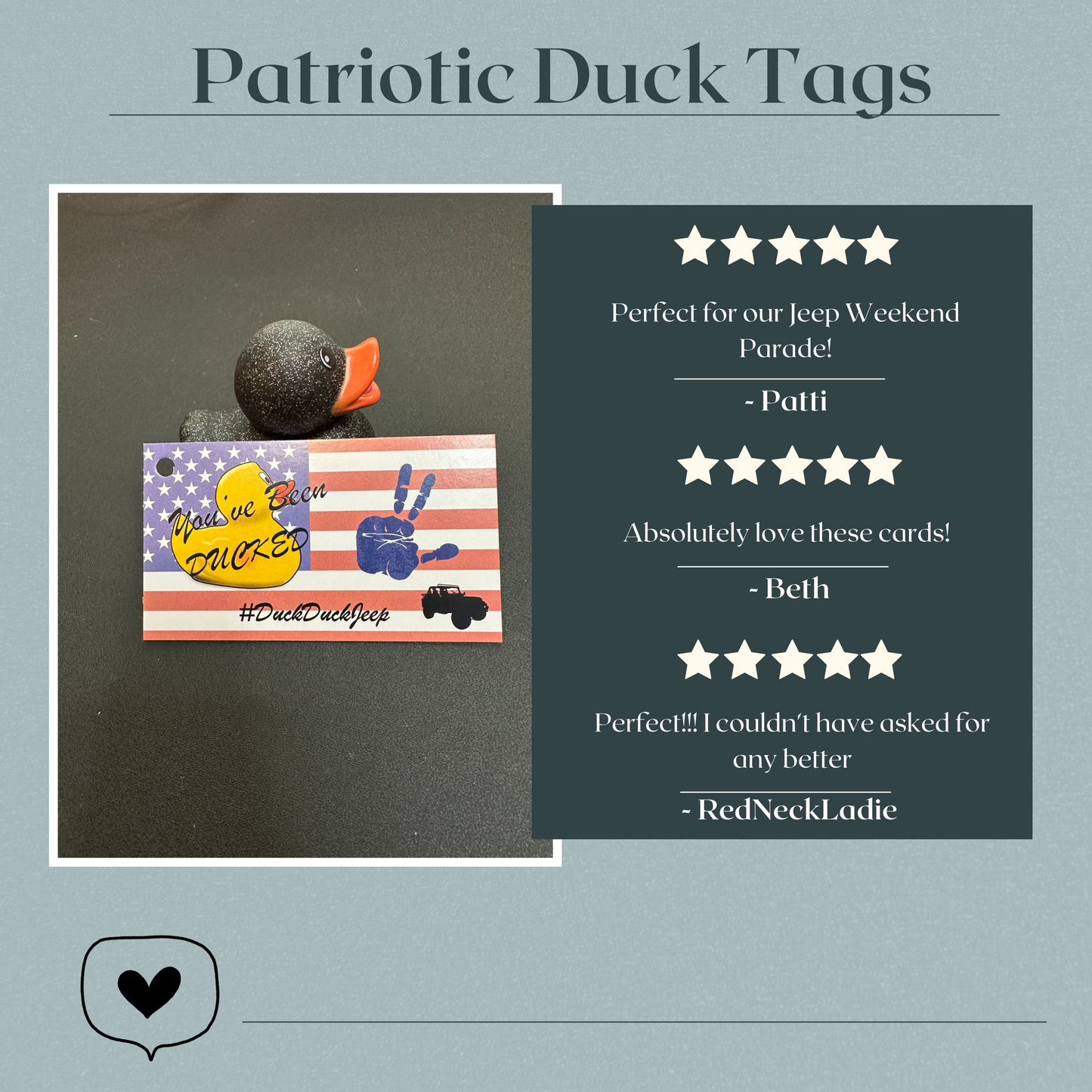 Flag Tags (100 Pack) for #DuckDuckJeep