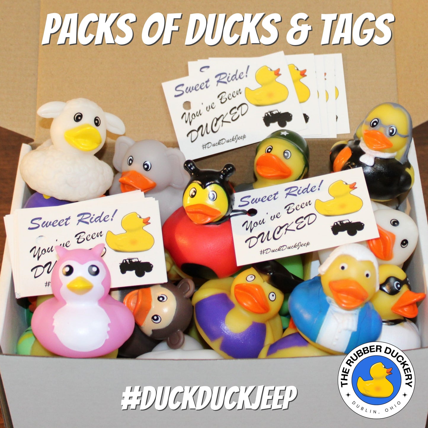 100 Ducks & Tags for #DuckDuckJeep