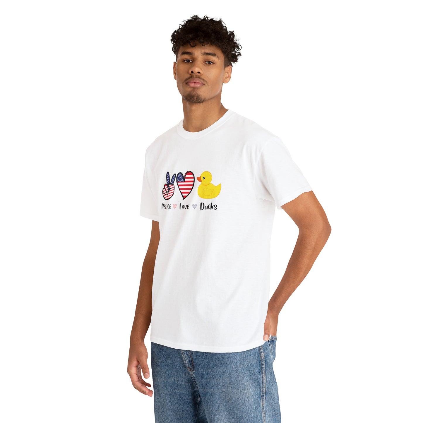 Peace Love Ducks - Unisex White T-Shirt