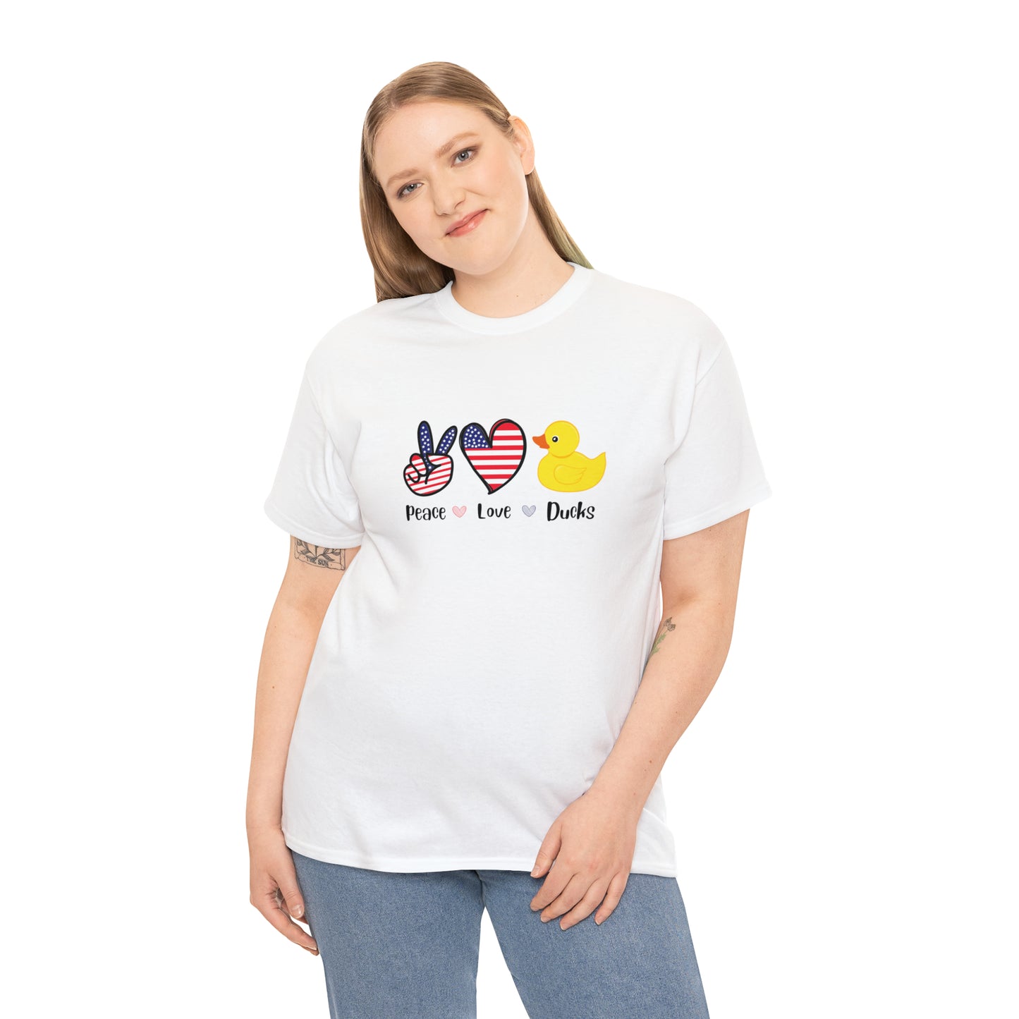 Peace Love Ducks - Unisex White T-Shirt