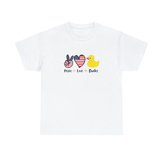 Peace Love Ducks - Unisex White T-Shirt