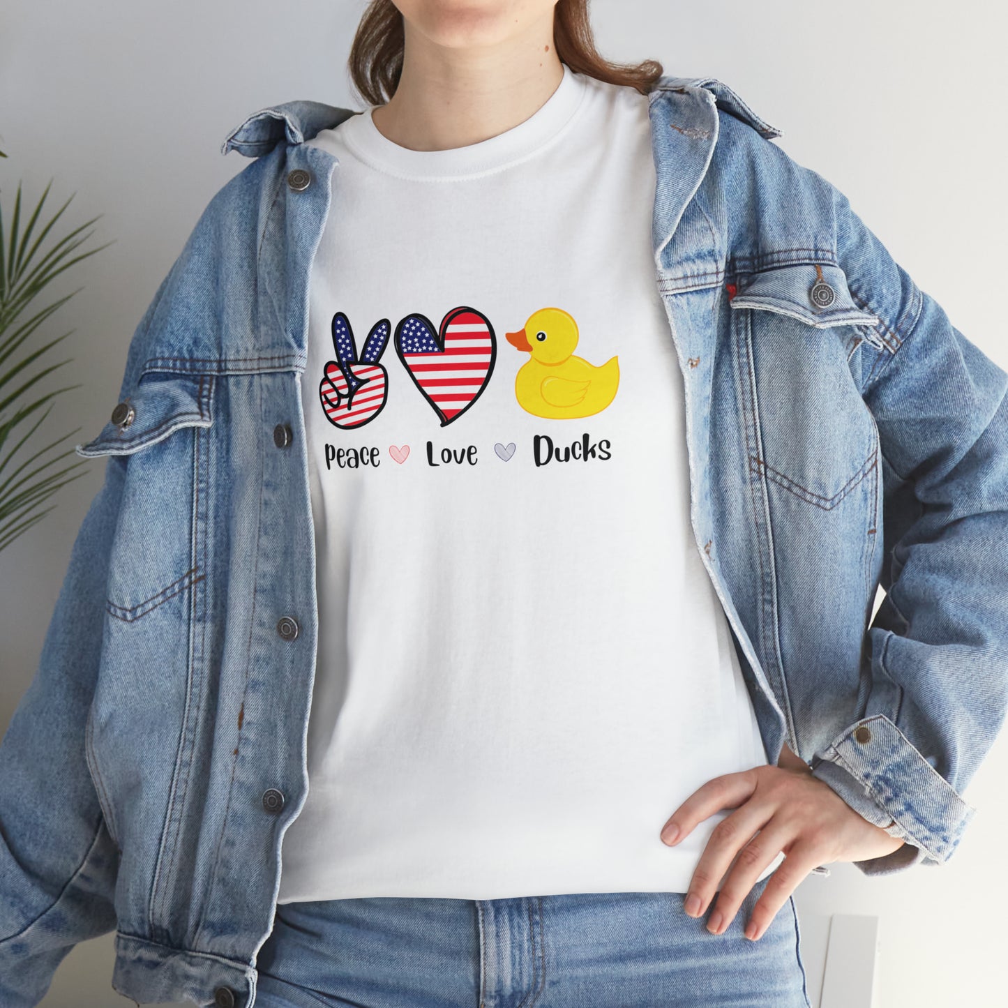 Peace Love Ducks - Unisex White T-Shirt