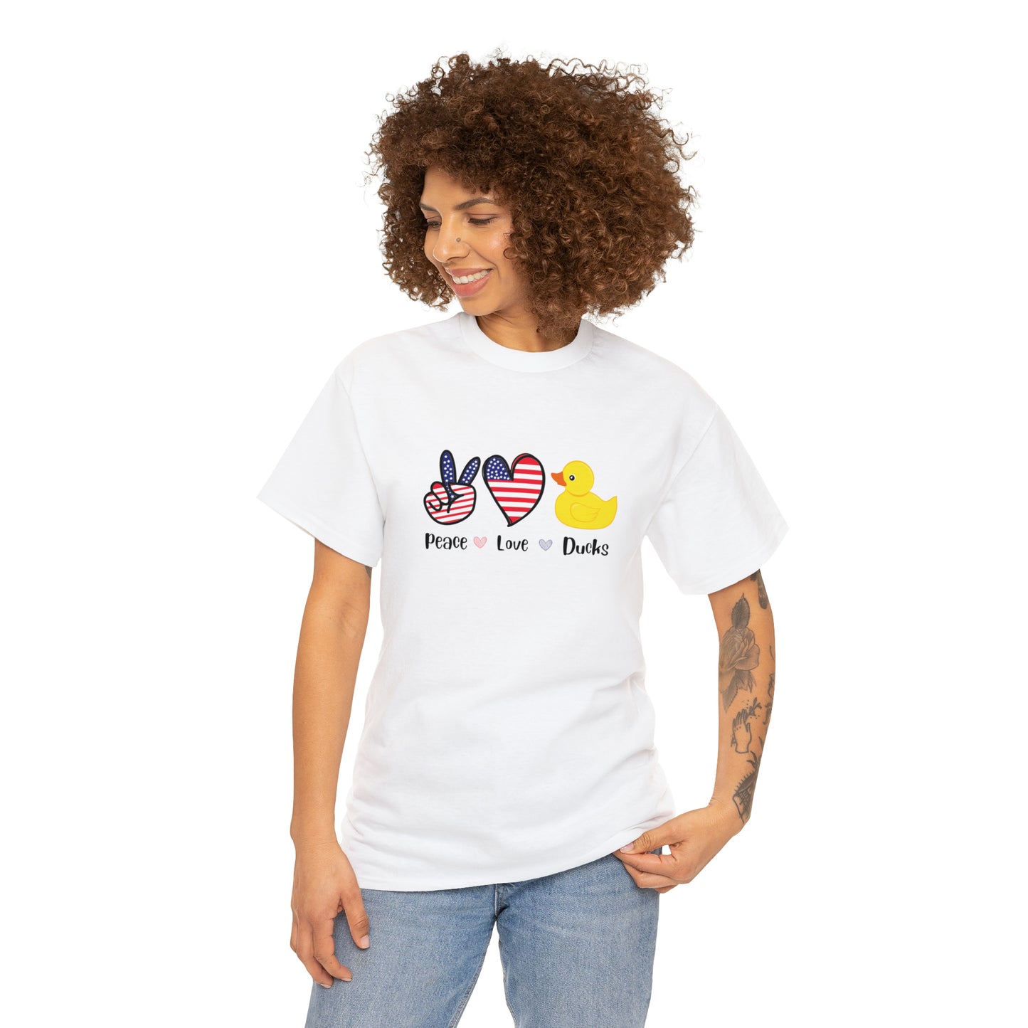 Peace Love Ducks - Unisex White T-Shirt