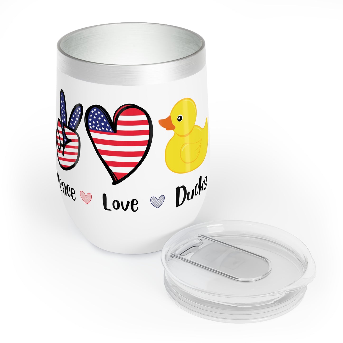 Peace, Love, Ducks Chill Wine Tumbler