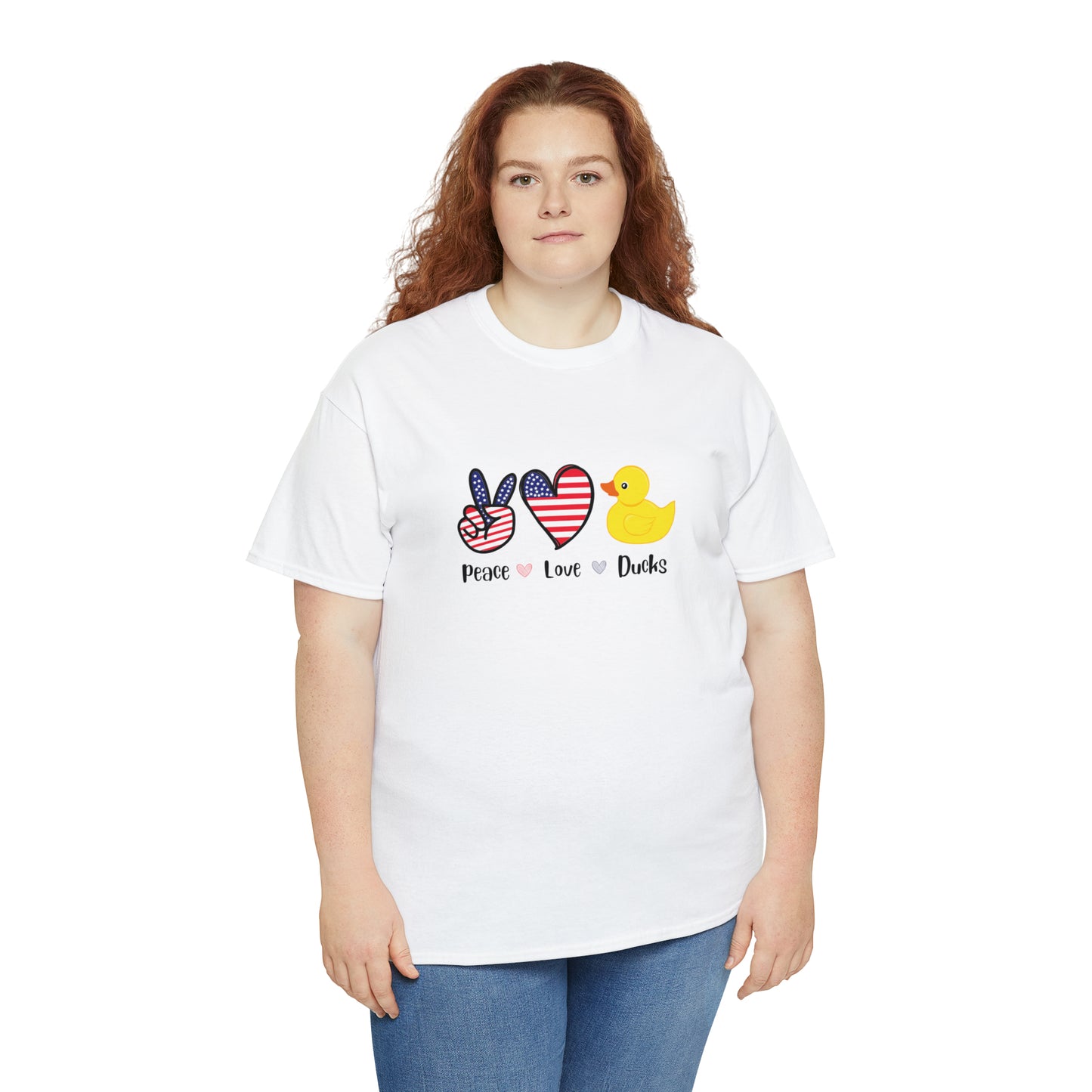 Peace Love Ducks - Unisex White T-Shirt