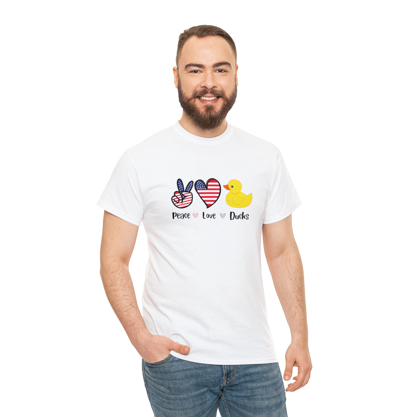 Peace Love Ducks - Unisex White T-Shirt