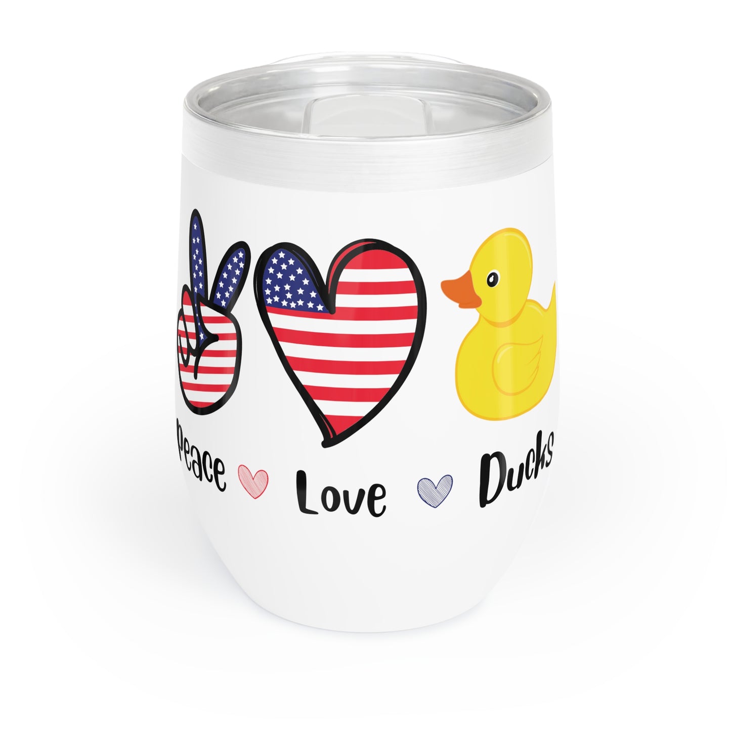 Peace, Love, Ducks Chill Wine Tumbler