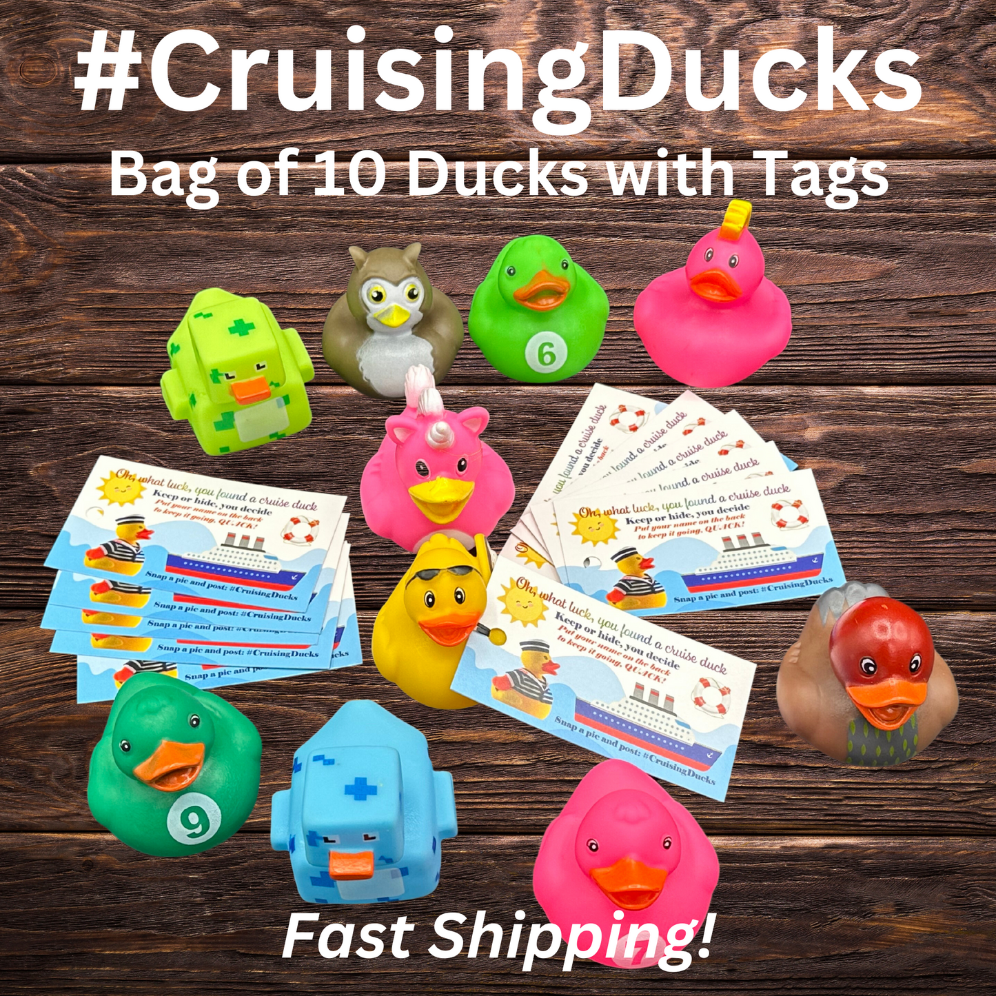 Cruising Ducks (Set of 10 Ducks & Tags)