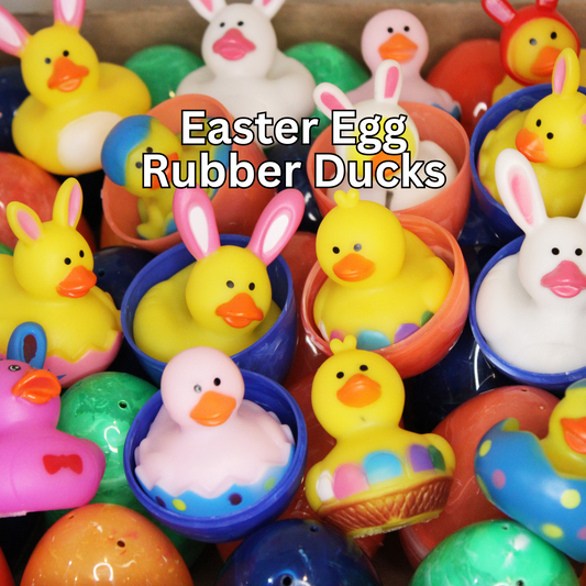 Easter Ducks with Plastic Eggs - Set of 9