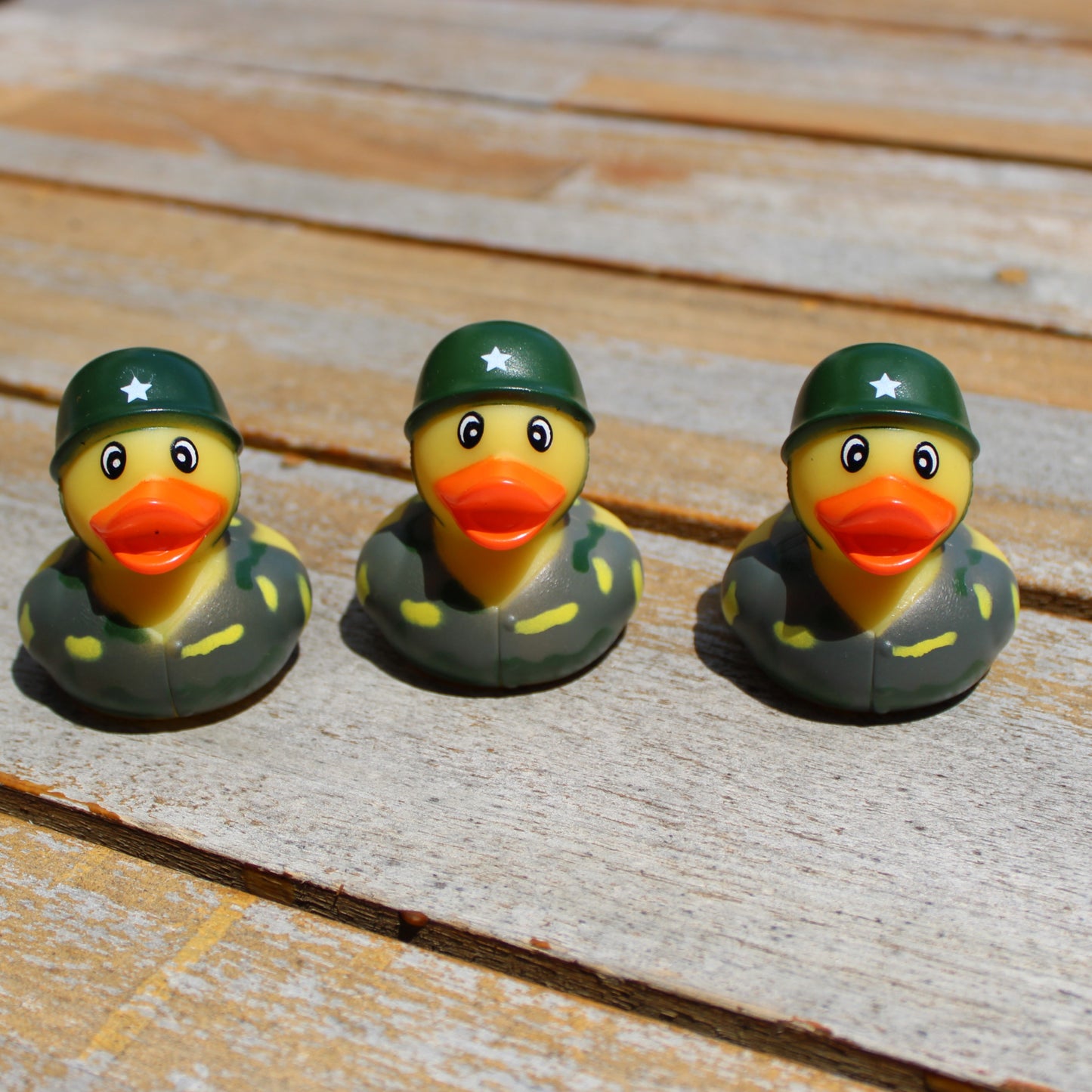 One-Star General Rubber Ducks with Helmets Trio