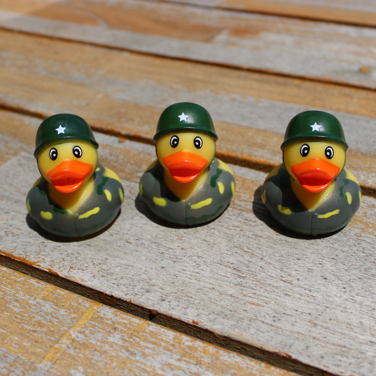 One-Star General Rubber Ducks with Helmets Trio