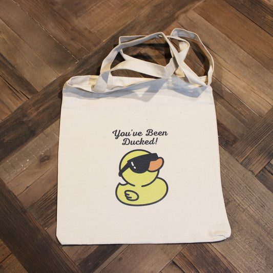 Stylish 'You've Been Ducked' Large Canvas Tote Bag (Tote Only)