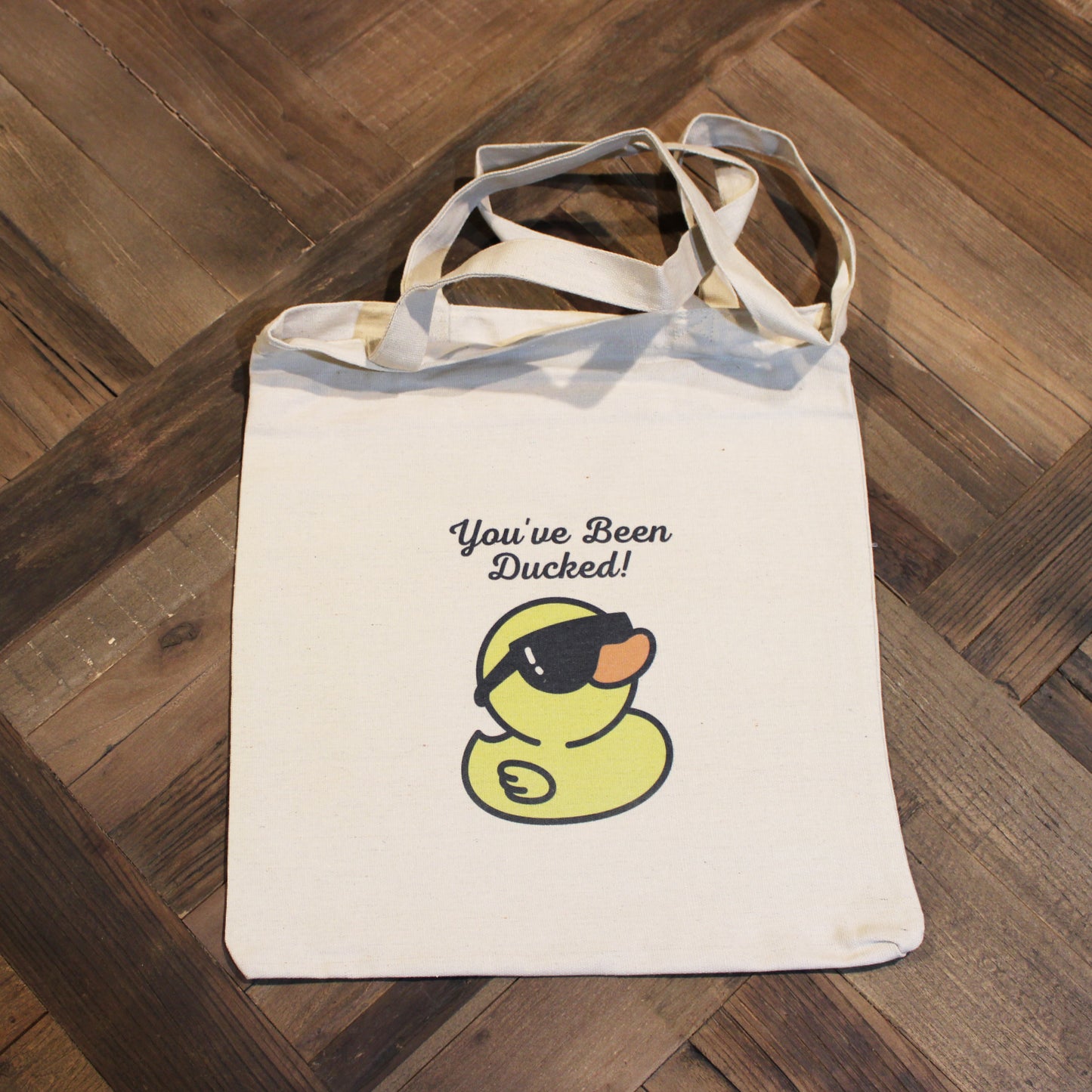 Bag of 25 Rubber Ducks with You've Been Ducked Canvas Tote