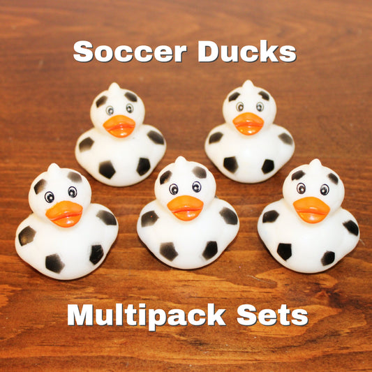 Soccer Ball-Themed Rubber Ducks (Set of 5)