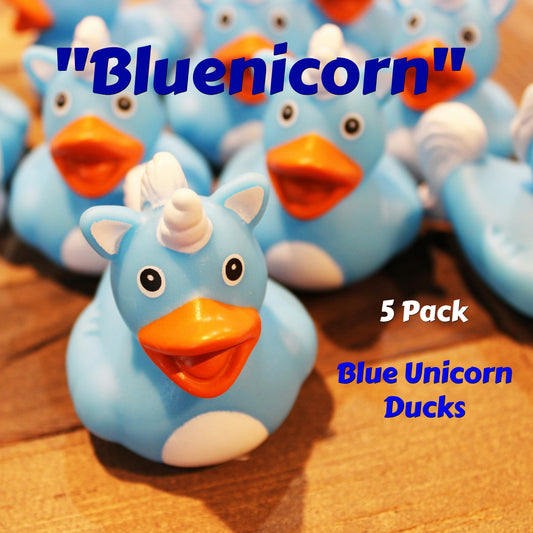 Bluenicorn Ducks - Set of 5 Enchanting Blue Unicorn Rubber Ducks