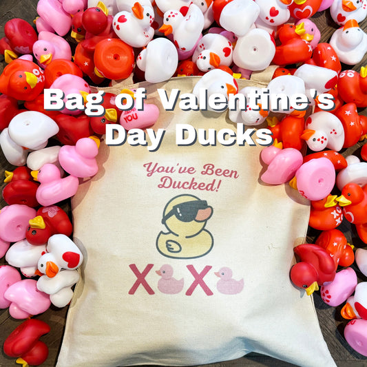Large Valentines Day Tote Bag of 25 Ducks